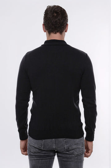 Jersey Punto Negro Medio Cuello Alto - Wessi