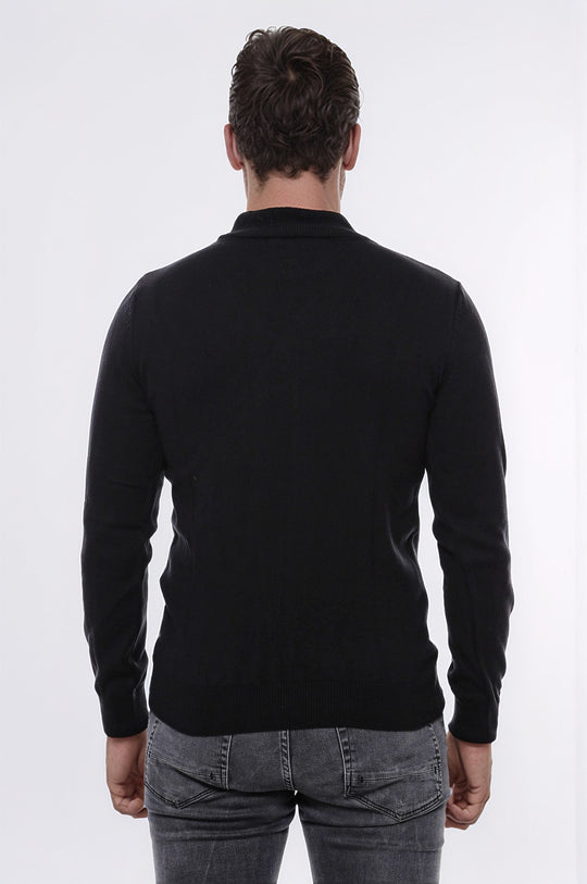 Jersey Punto Negro Medio Cuello Alto - Wessi
