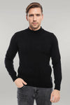 Half Turtleneck Black Knitwear Sweater - Wessi