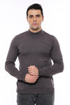 Half Turtleneck Dark Grey Knitwear Sweater - Wessi