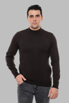 Half Turtleneck Brown Knitwear Sweater - Wessi