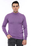 Half Turtleneck Purple Knitwear Sweater - Wessi