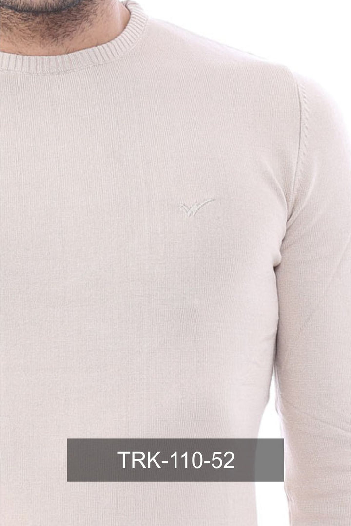 Beige Maglione Slim Fit a Maniche Lunghe - Wessi