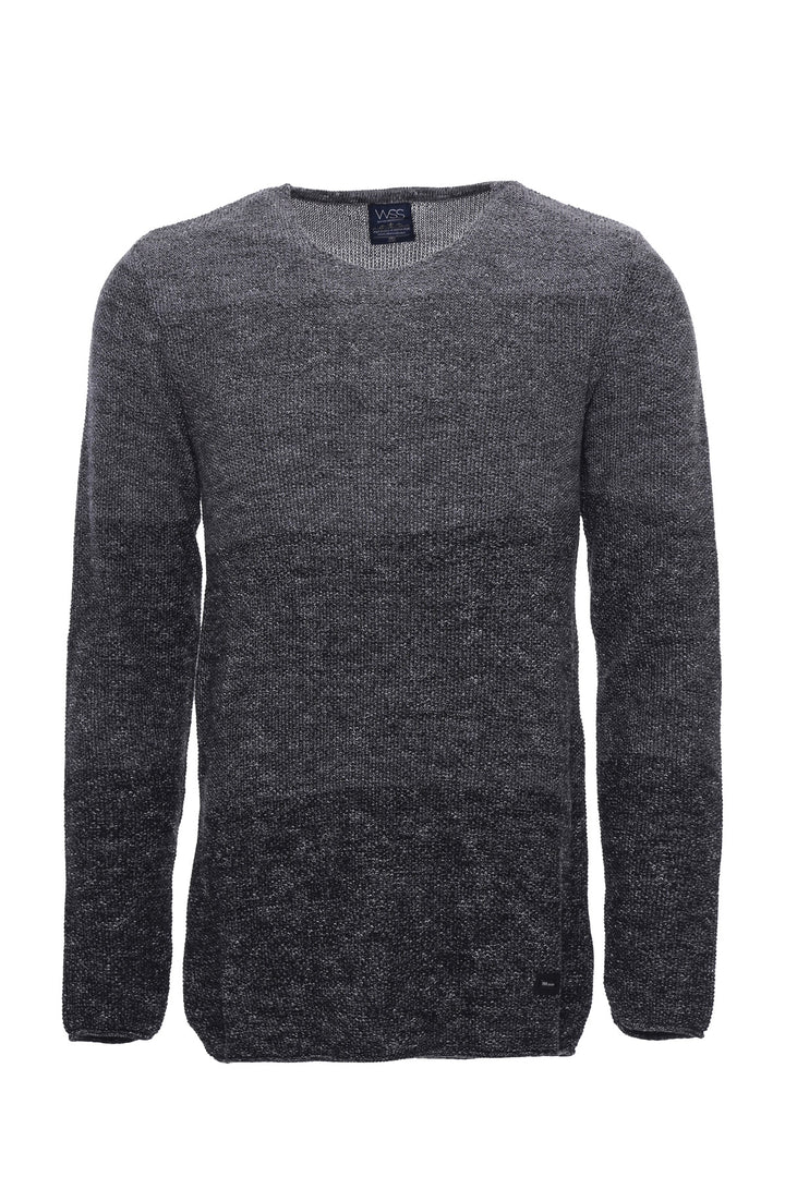 Tricot Gris à Motifs Col Rond - Wessi