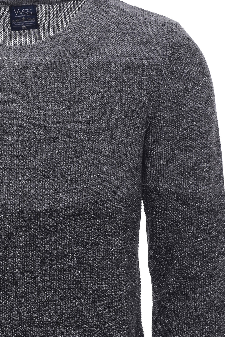 Tricot Gris à Motifs Col Rond - Wessi