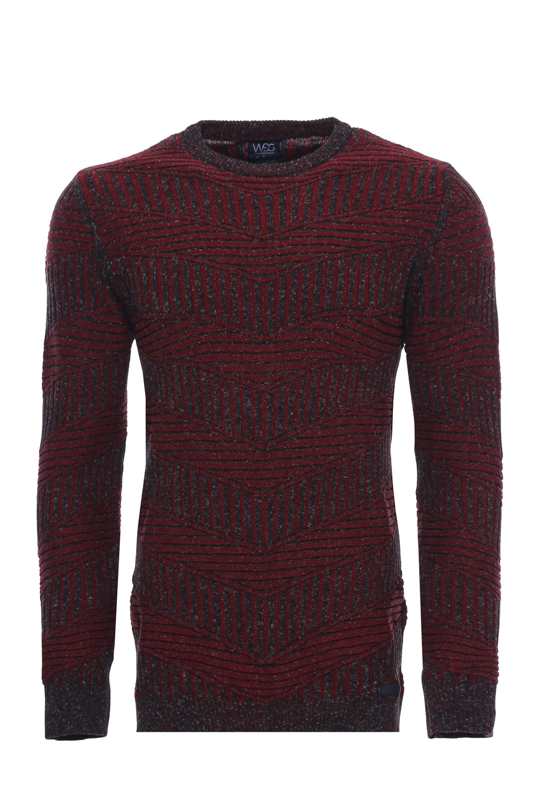 Tricot à Motifs Col Rond Bordeaux - Wessi