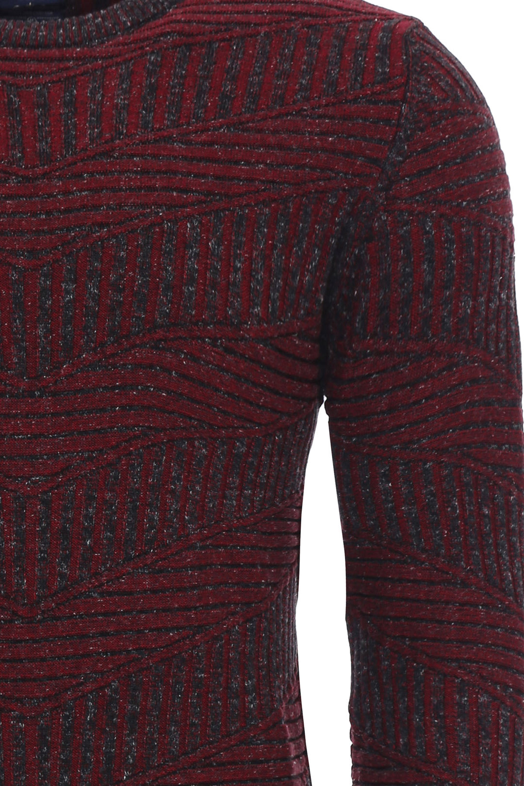 Tricot à Motifs Col Rond Bordeaux - Wessi