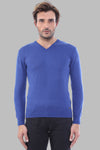 V Neck Indigo Men Sweater | Wessi