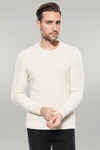 Maglione con scollo a cerchio e fantasia color crema | Wess