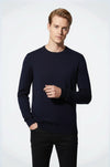 Navy Blue Crew Neck Sweater - Wessi
