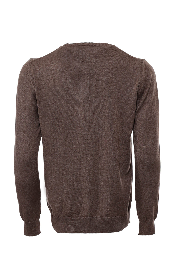 Pull ras du cou marron pour homme - Wessi