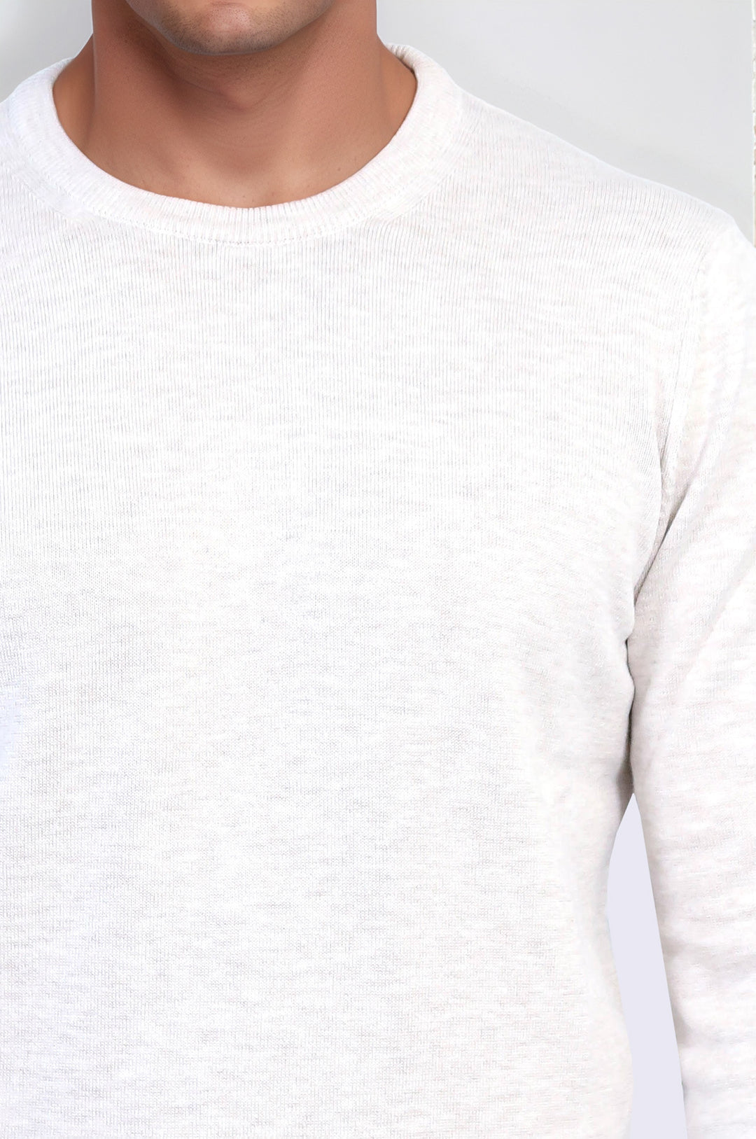 Beige Crew Neck Sweater - Wessi