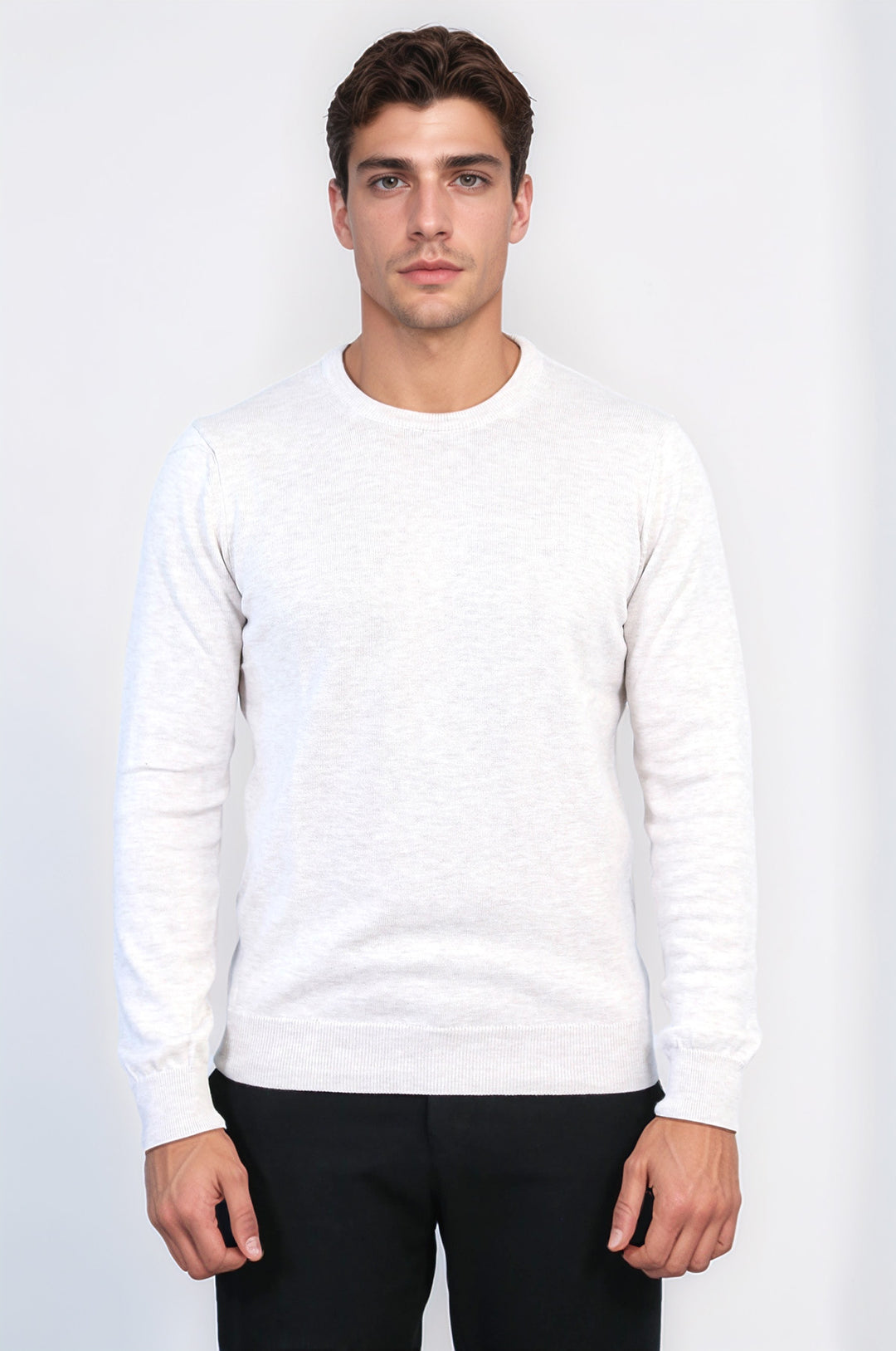 Beige Crew Neck Sweater - Wessi