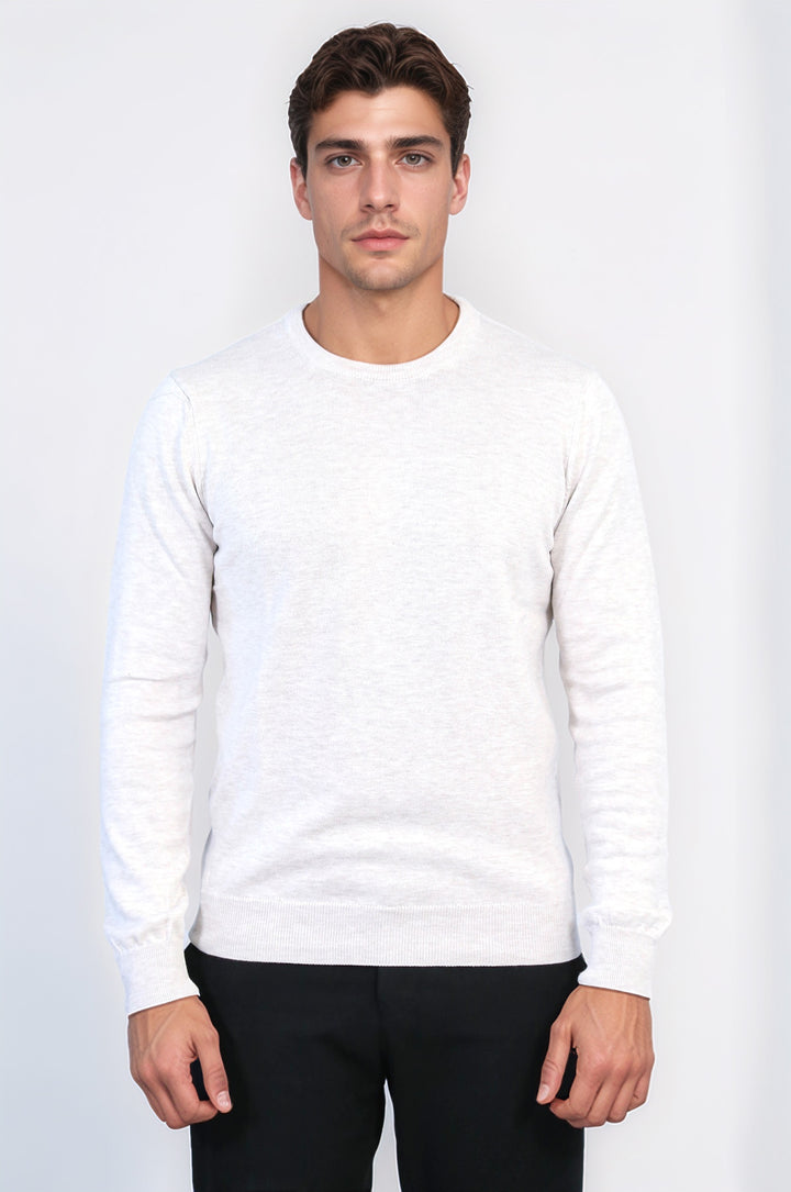 Beige Crew Neck Sweater - Wessi