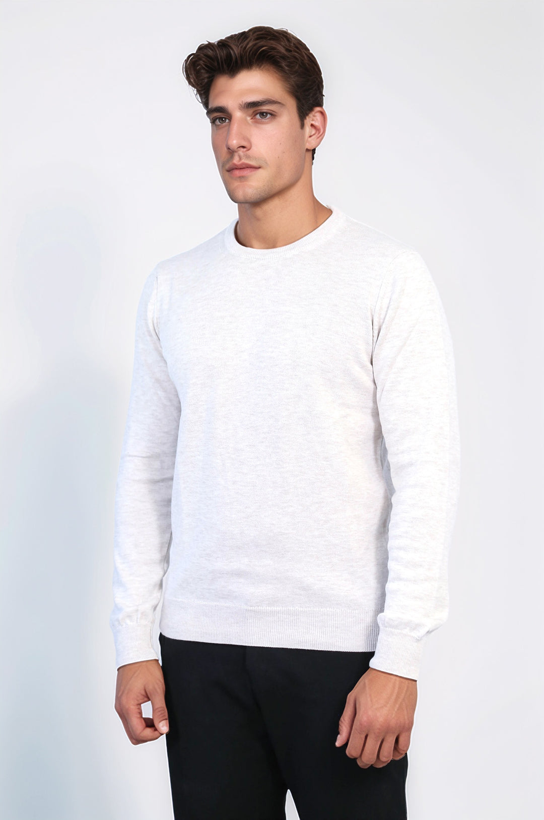 Beige Crew Neck Sweater - Wessi