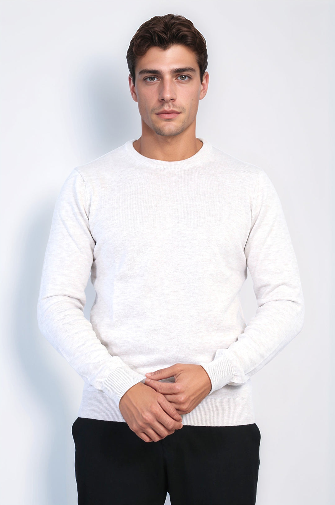 Beige Crew Neck Sweater - Wessi
