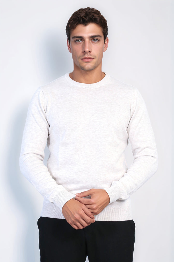 Beige Crew Neck Sweater - Wessi