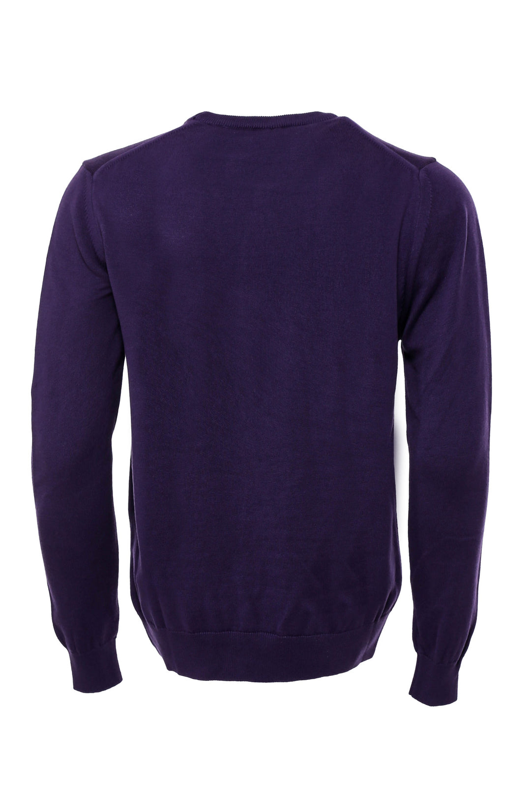 Pull Col Rond Manches Longues Uni Violet Homme - Wessi