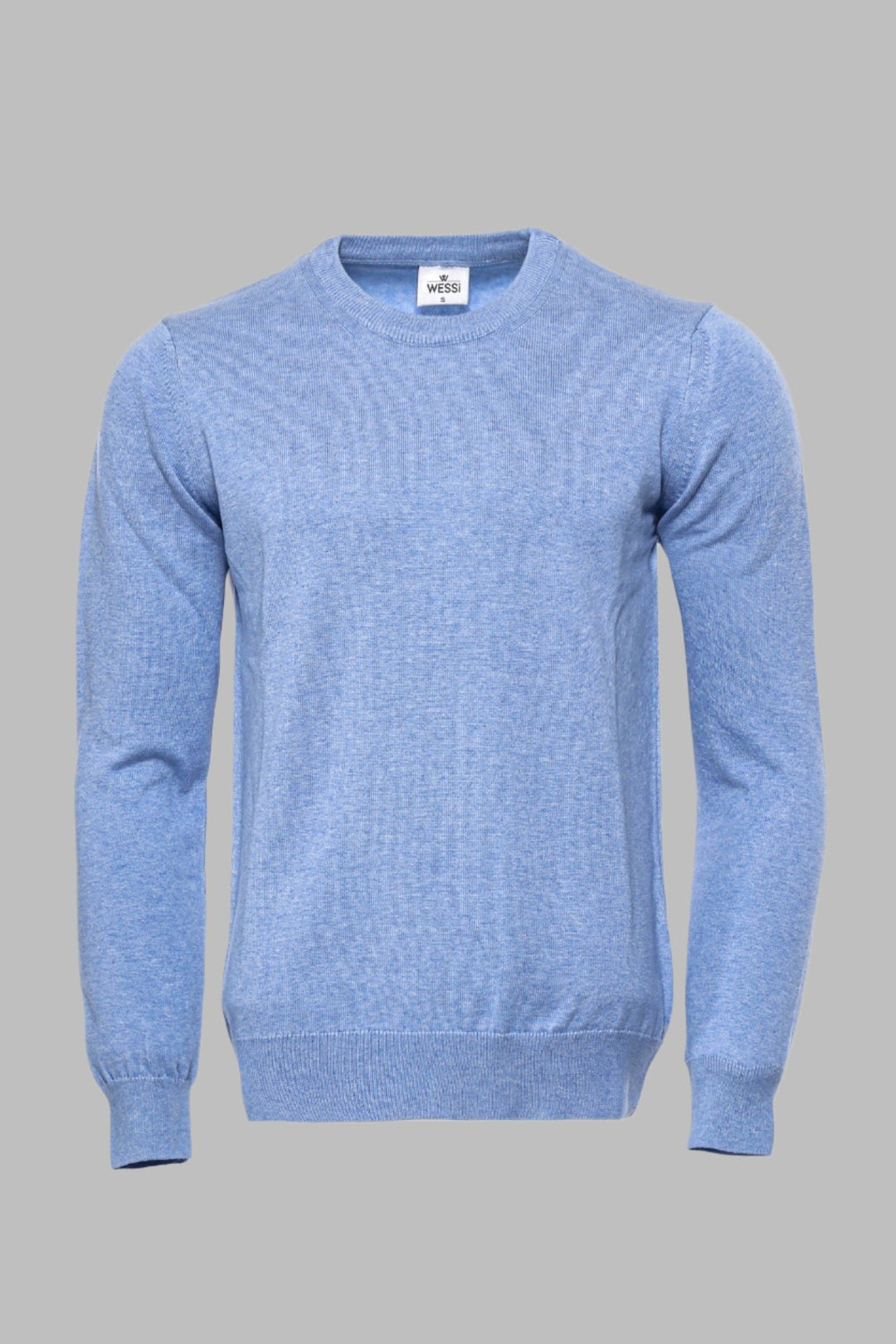 Blue Crew Neck Sweater - Wessi