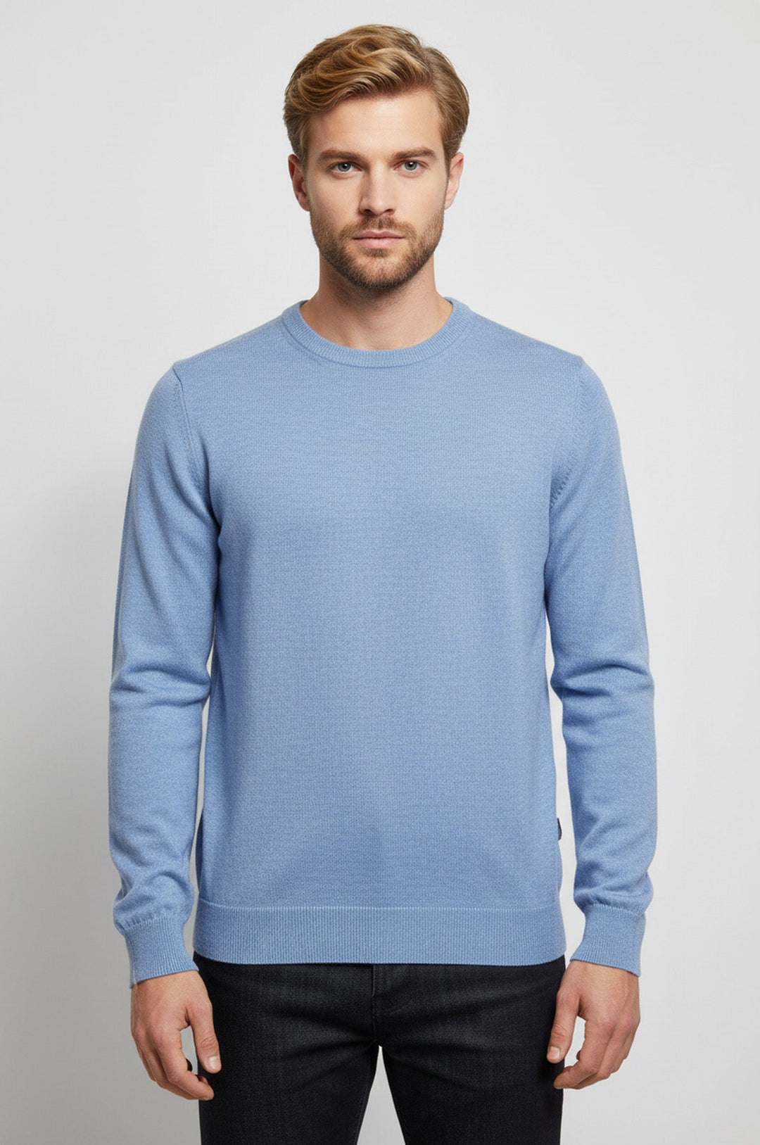 Blue Crew Neck Sweater - Wessi