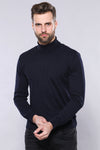 Pull col roulé bleu marine pour homme | Wess