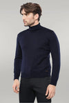 Suéter azul marino de cuello alto | wess