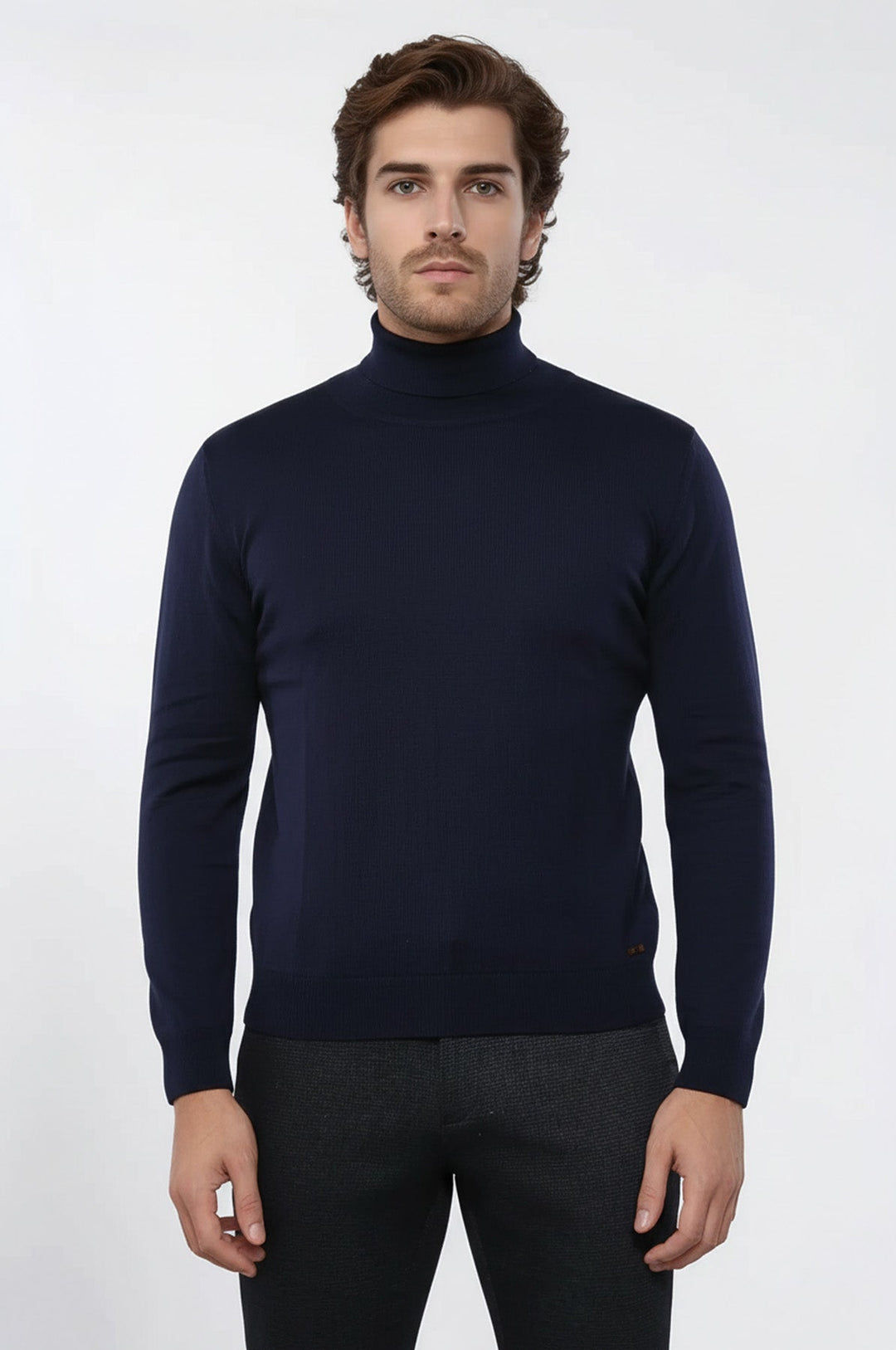 Turtleneck Navy Blue Sweater | Wessi