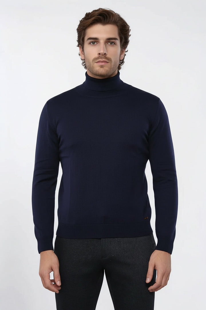 Turtleneck Navy Blue Sweater | Wessi