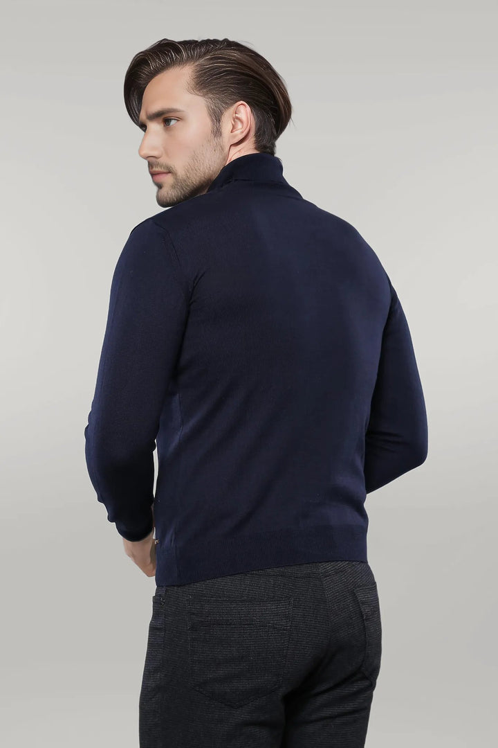 Turtleneck Navy Blue Sweater | Wessi