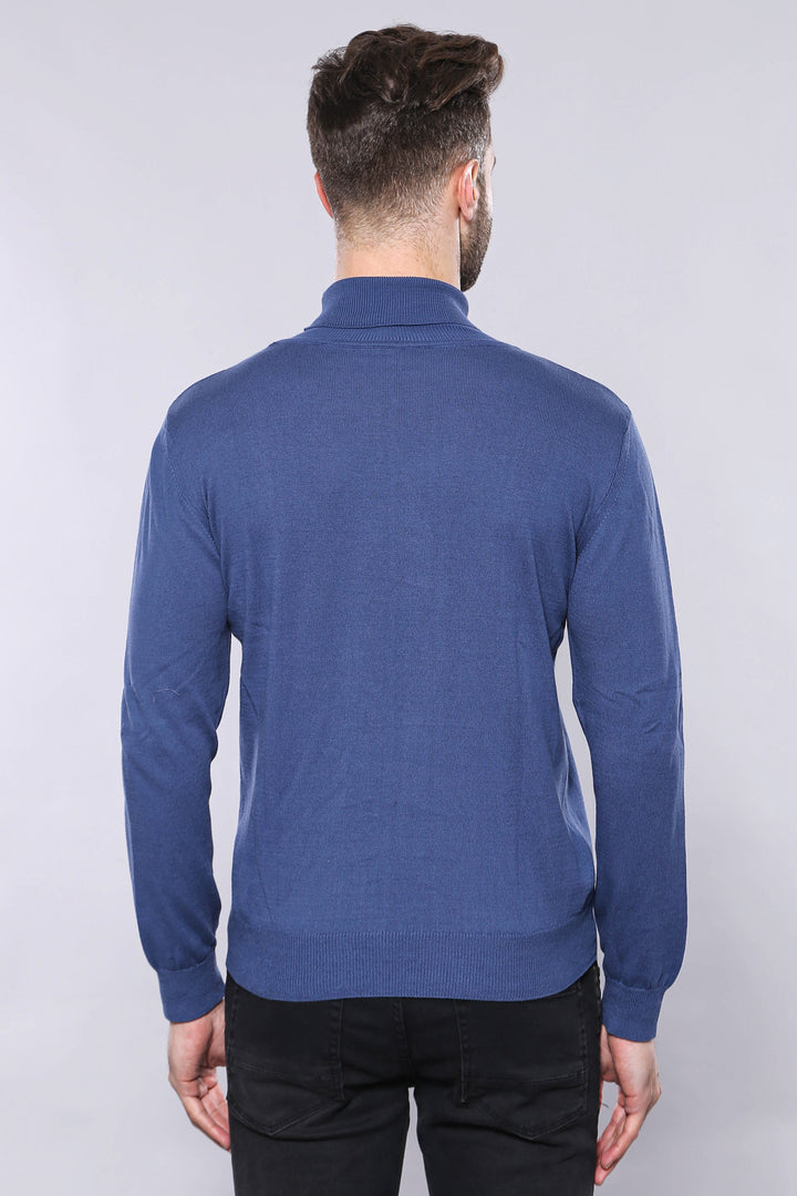 Turtleneck Blue Sweater | Wessi