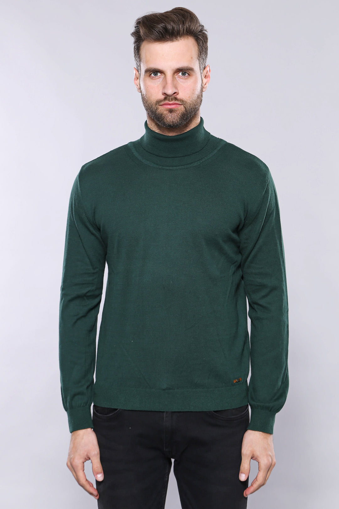 Turtleneck Green Men Sweater - Wessi