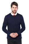 Circle Neck Navy Sweater - Wessi