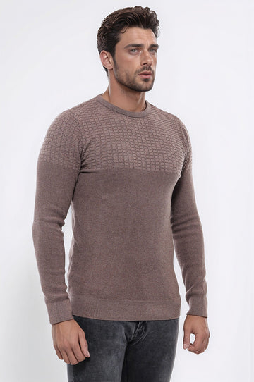 Tricots pour hommes en vison à motifs à col rond - Wessi