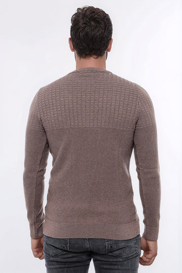 Tricots pour hommes en vison à motifs à col rond - Wessi