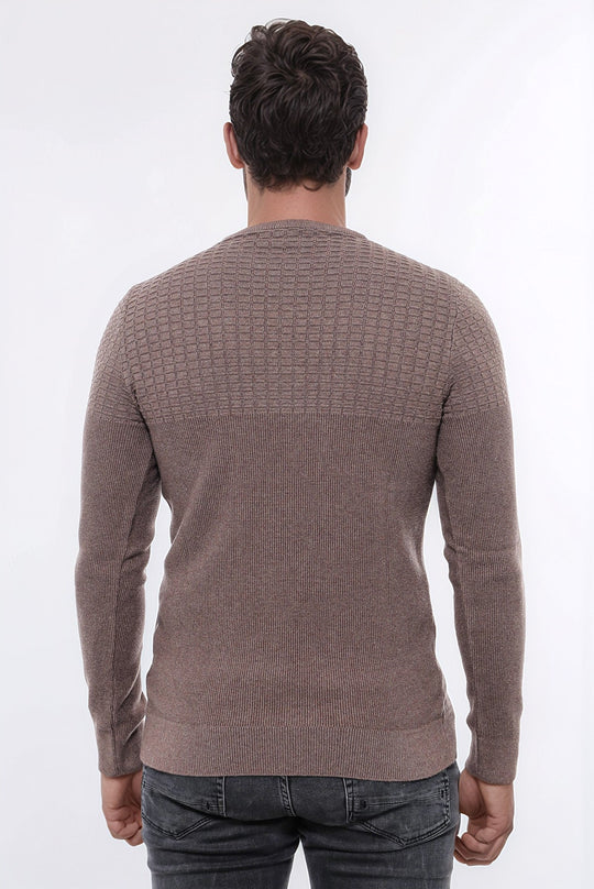 Tricots pour hommes en vison à motifs à col rond - Wessi