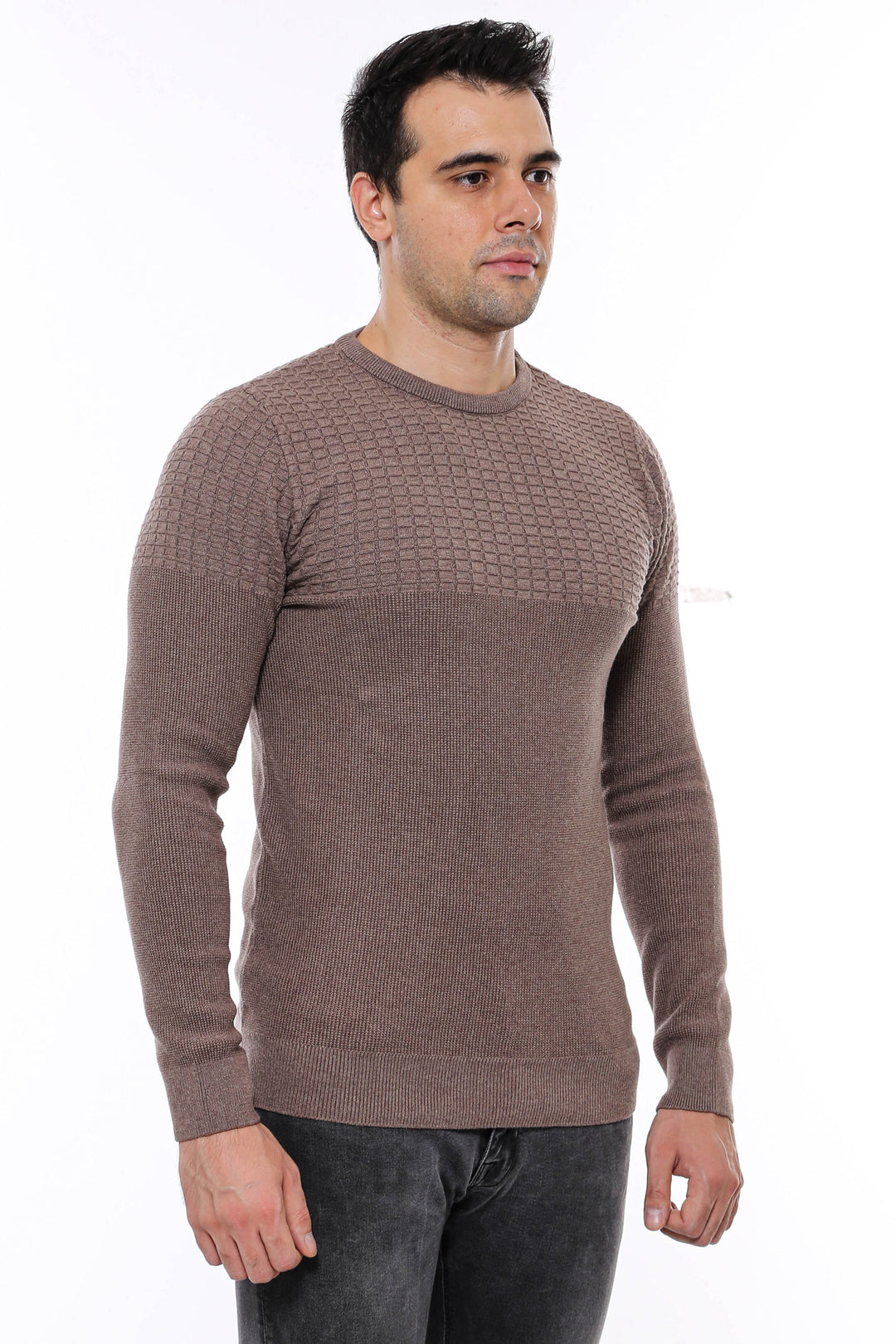 Tricots pour hommes en vison à motifs à col rond - Wessi