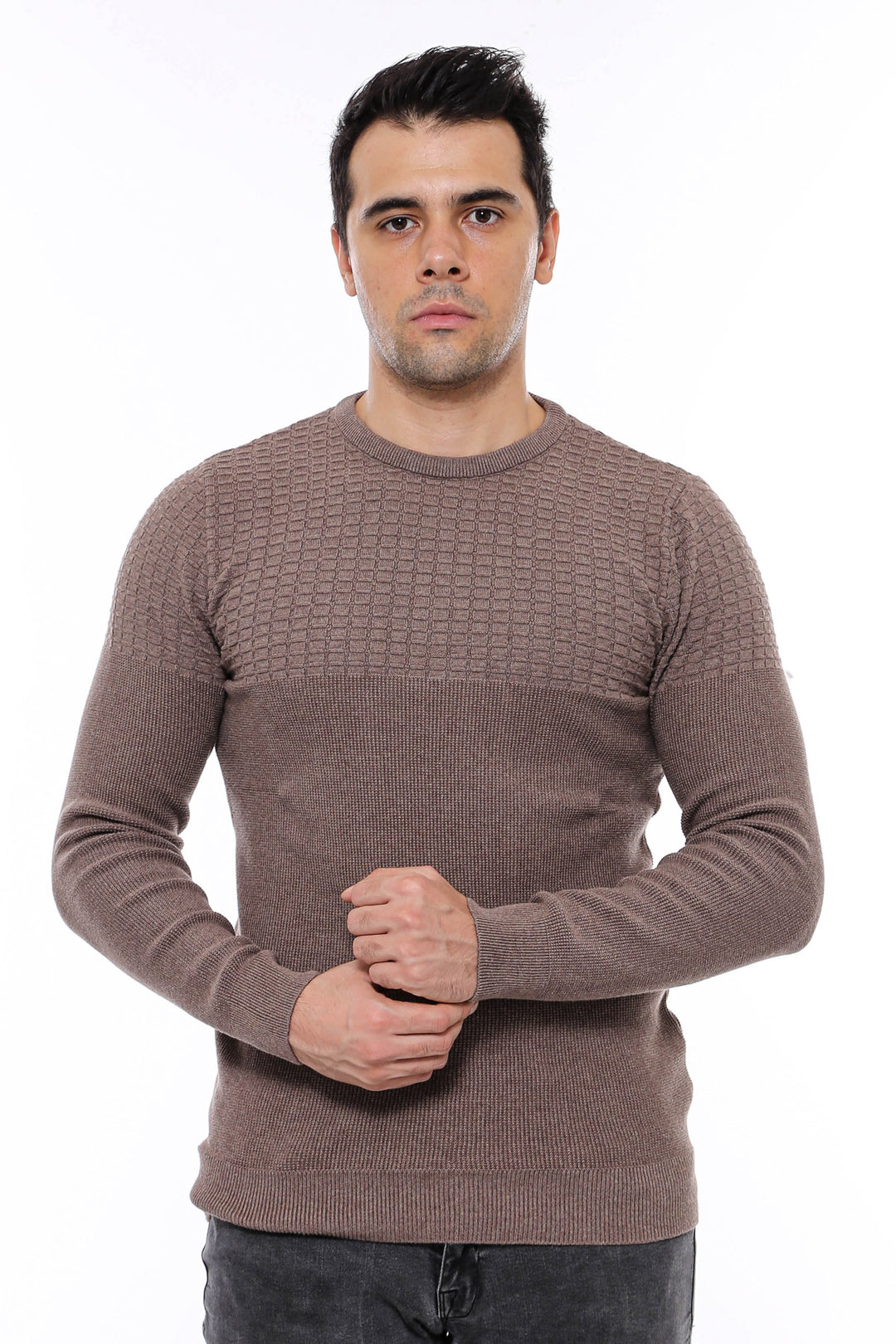 Tricots pour hommes en vison à motifs à col rond - Wessi