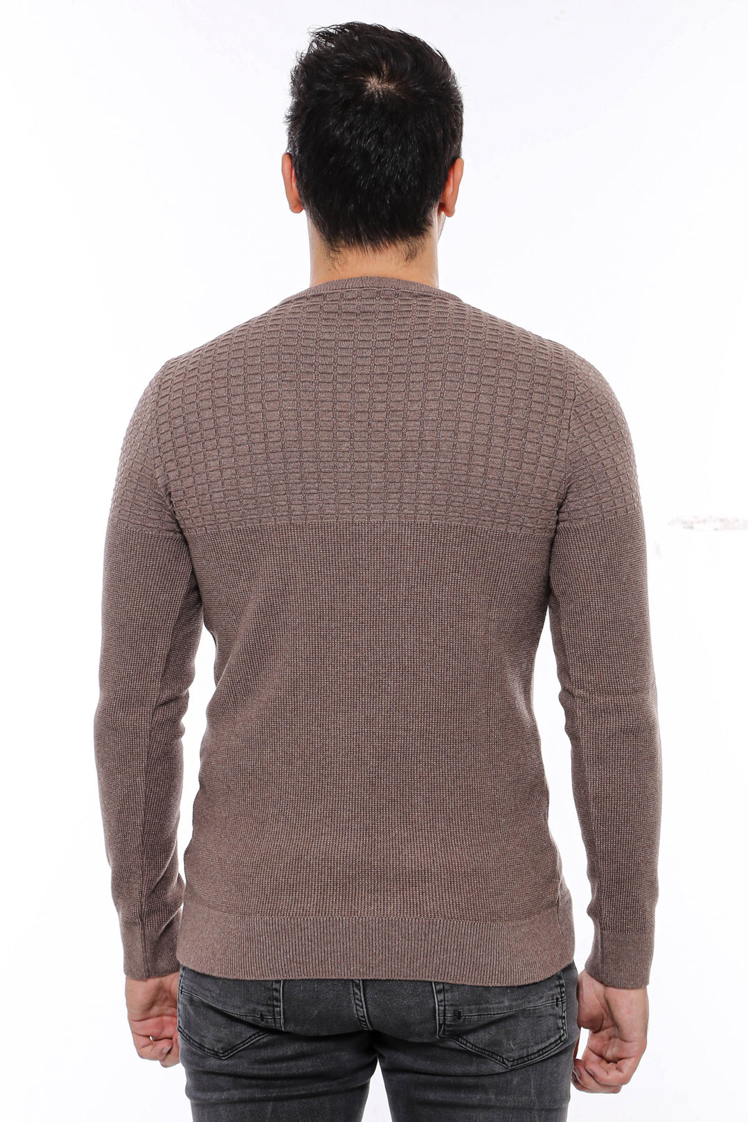 Tricots pour hommes en vison à motifs à col rond - Wessi