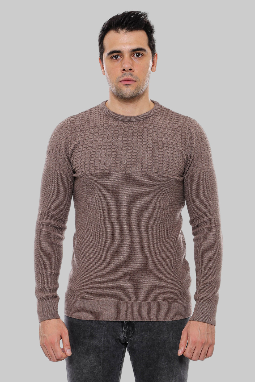 Tricots pour hommes en vison à motifs à col rond - Wessi