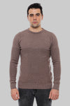 Circle Neck Patterned Mink Men Knitwear - Wessi