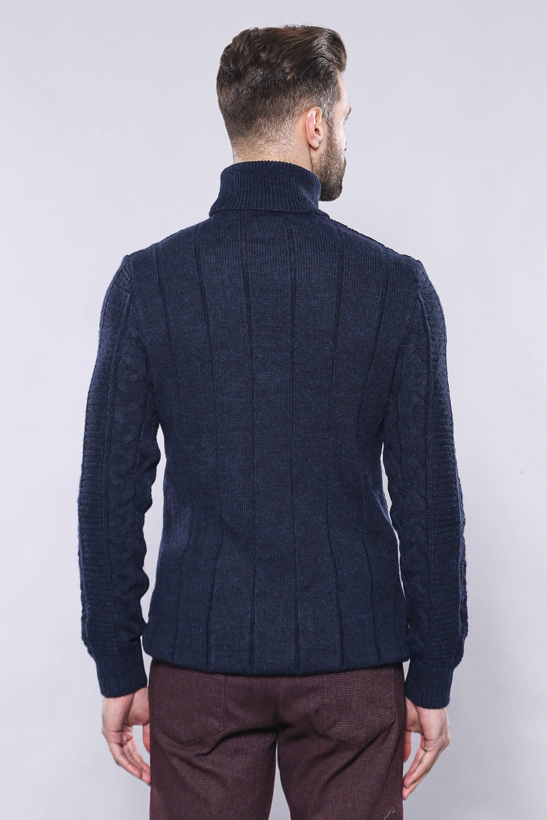 Maglieria dolcevita fantasia blu scuro - Wessi