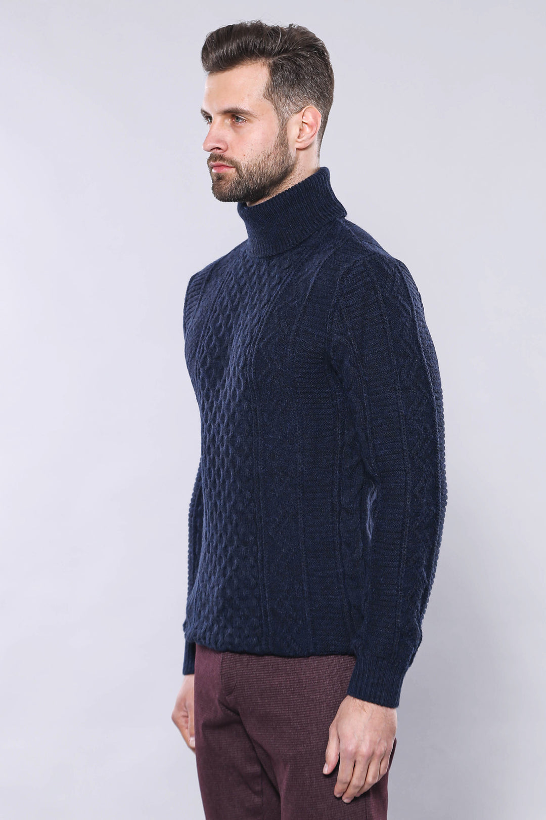 Maglieria dolcevita fantasia blu scuro - Wessi