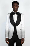 White Black Rhinestone Gradient Shawl Lapel Tuxedo Suit – Wessi