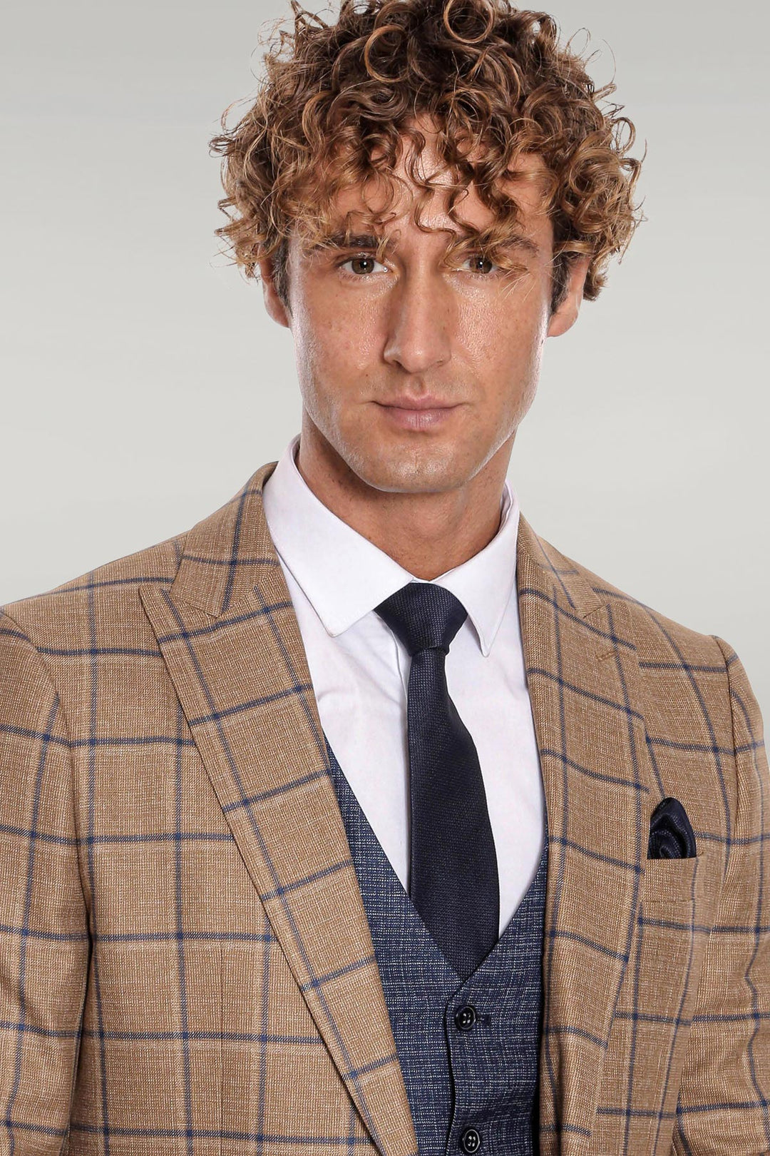 Costume Homme Marron à Motifs Coupe Slim - Wessi