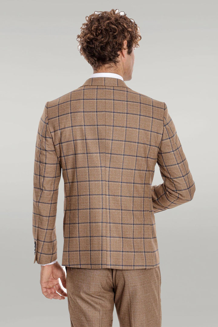 Costume Homme Marron à Motifs Coupe Slim - Wessi