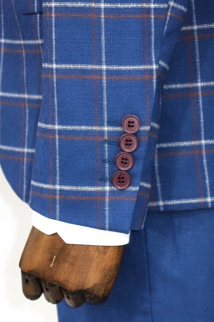 Costume bleu à carreaux pour homme - Wessi