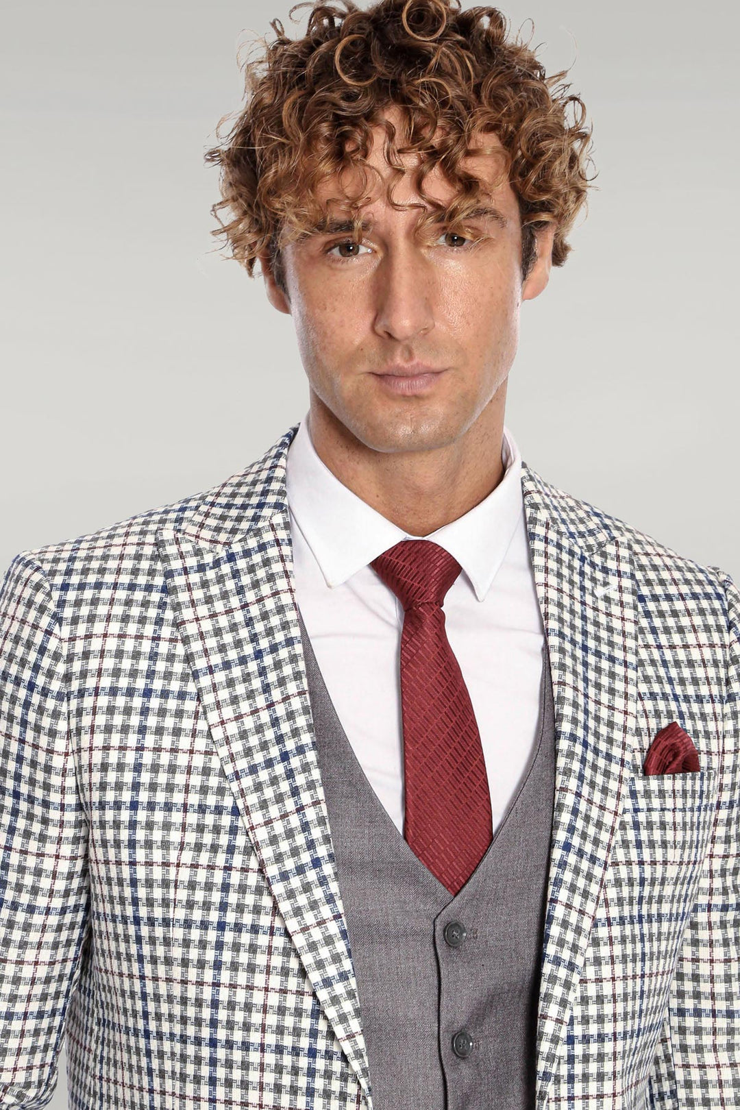 Costume homme gris à carreaux - Wessi