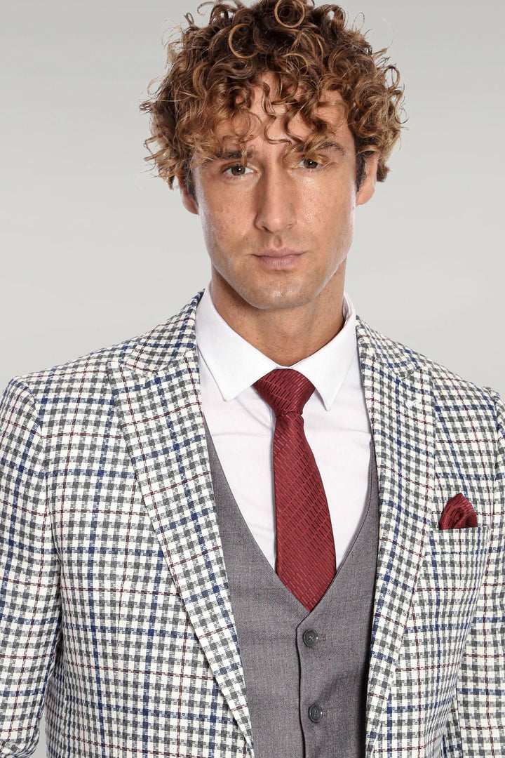 Costume homme gris à carreaux - Wessi