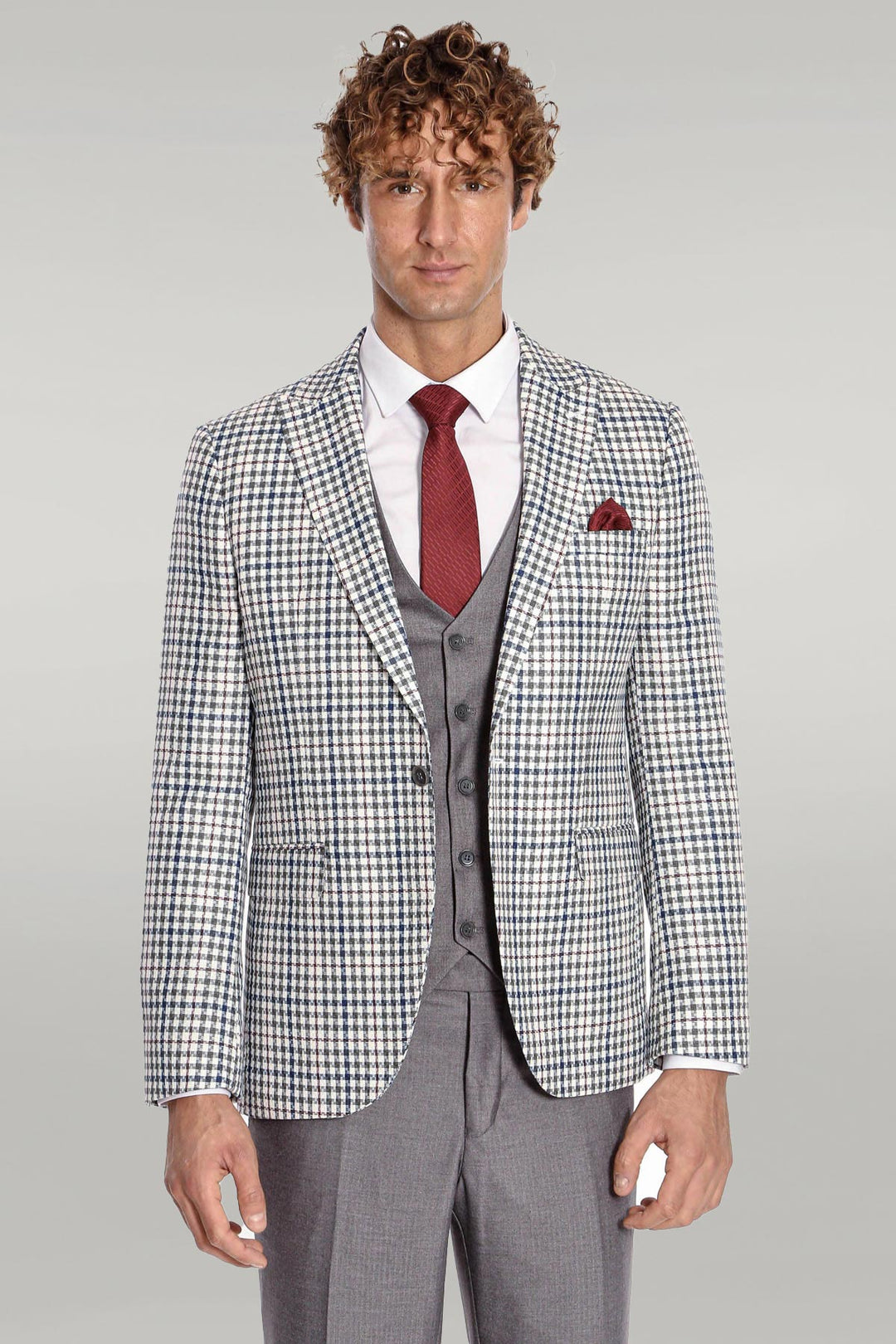 Costume homme gris à carreaux - Wessi