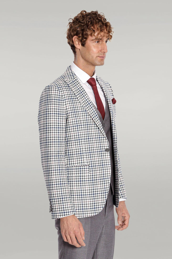Costume homme gris à carreaux - Wessi